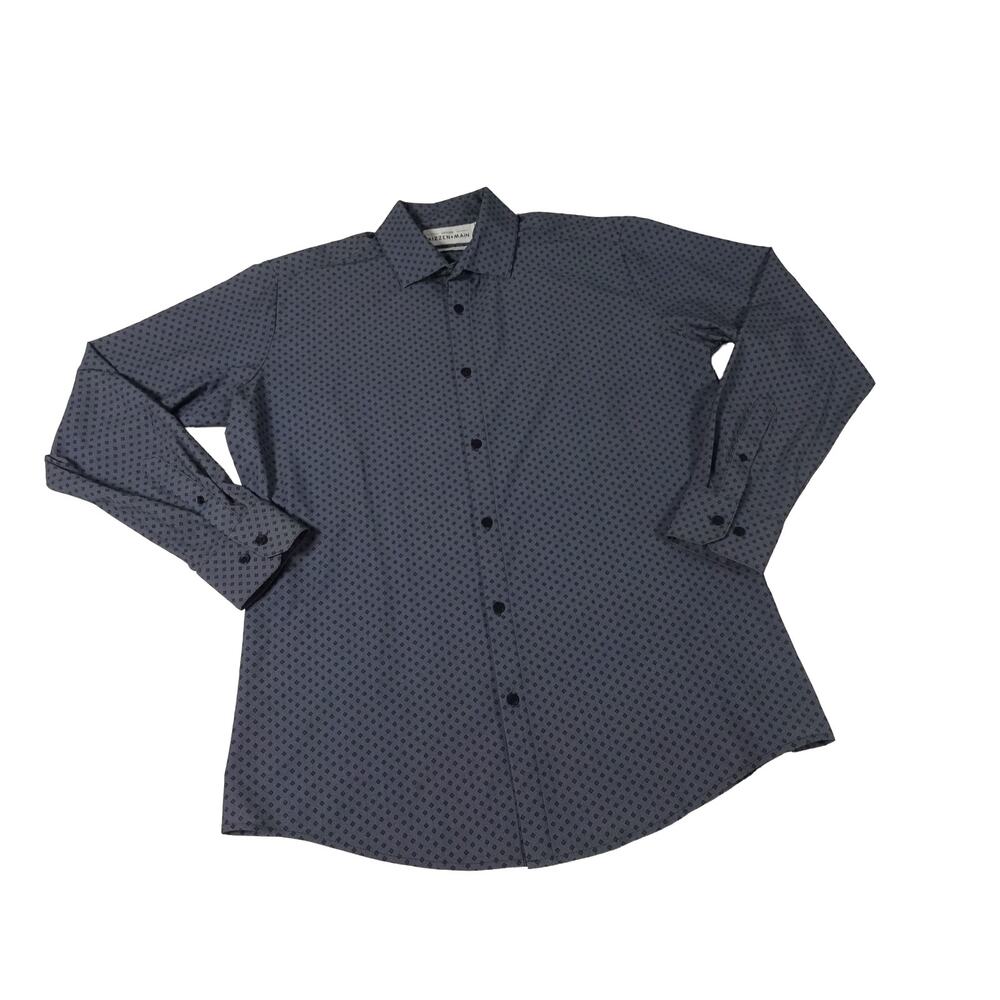 Mizzen+Main Leeward Geometric Performance Button Up Long Sleeve Shirt Medium